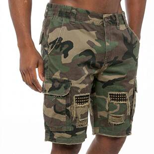 New Summer American Workwear Camo Shorts For Men Loose &