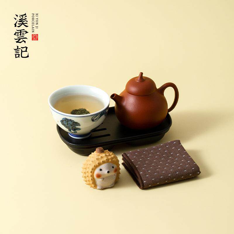 紫砂壶工位茶具一人饮泡茶小套装一壶一杯办公室喝茶专用带茶盘