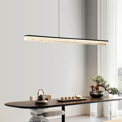 意约式极简餐509厅意吊灯代现简吧台创餐桌饭厅设计师高端一字长