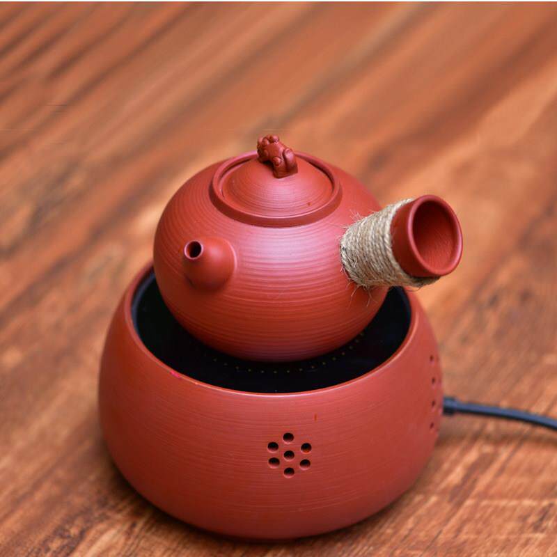 潮州全手工朱泥电陶炉煮茶壶小型家用陶瓷炉红泥炉电热丝茶具茶炉