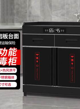 海亦消毒柜商用双门茶水收纳消毒柜热风烘干免沥水抽屉带消毒保洁