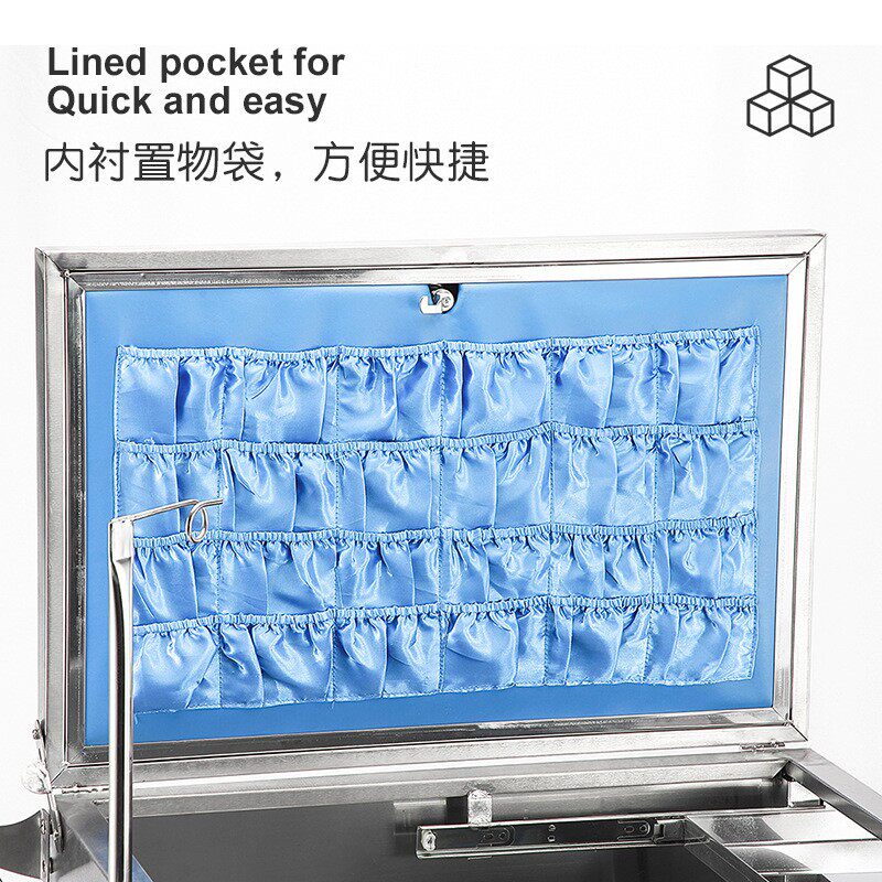 不锈钢急救车麻醉送药输液多功能药品车翻盖护理小推车护理车搬运