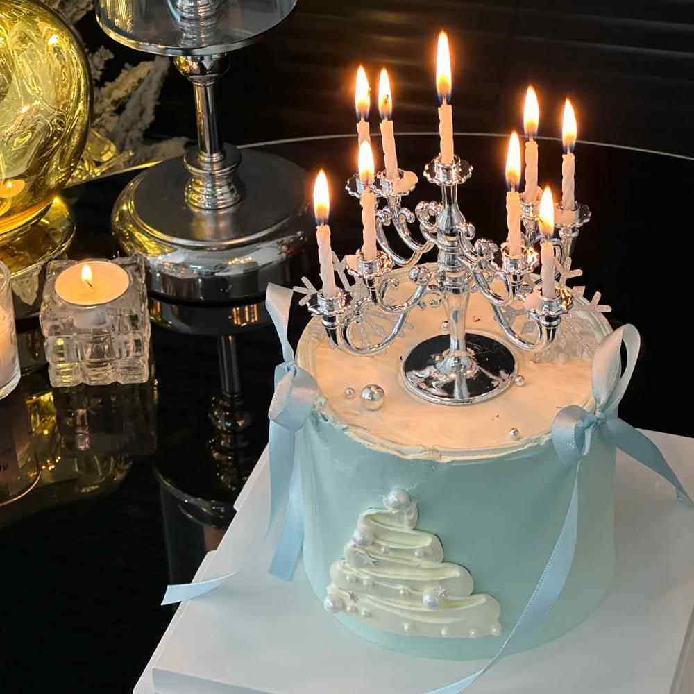 ins圣诞节烛台蛋糕装饰摆件Merry Christmas唯美毛毡水钻甜品插件