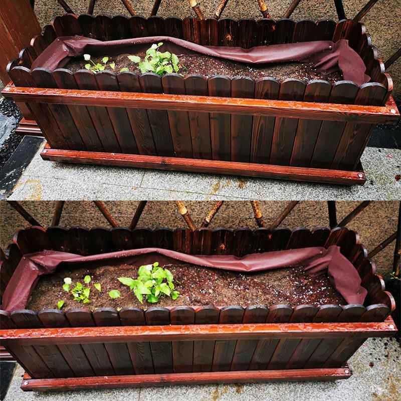 防木腐木花种箱户长外庭院种植箱阳台菜DSXHP202箱碳化花盆方形大