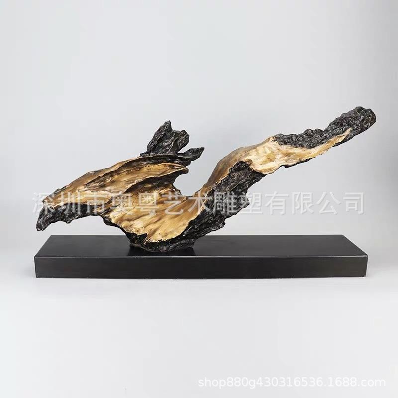 现货有模具家居办公室摆件树脂工艺品木头摆件软装玄关落地摆件