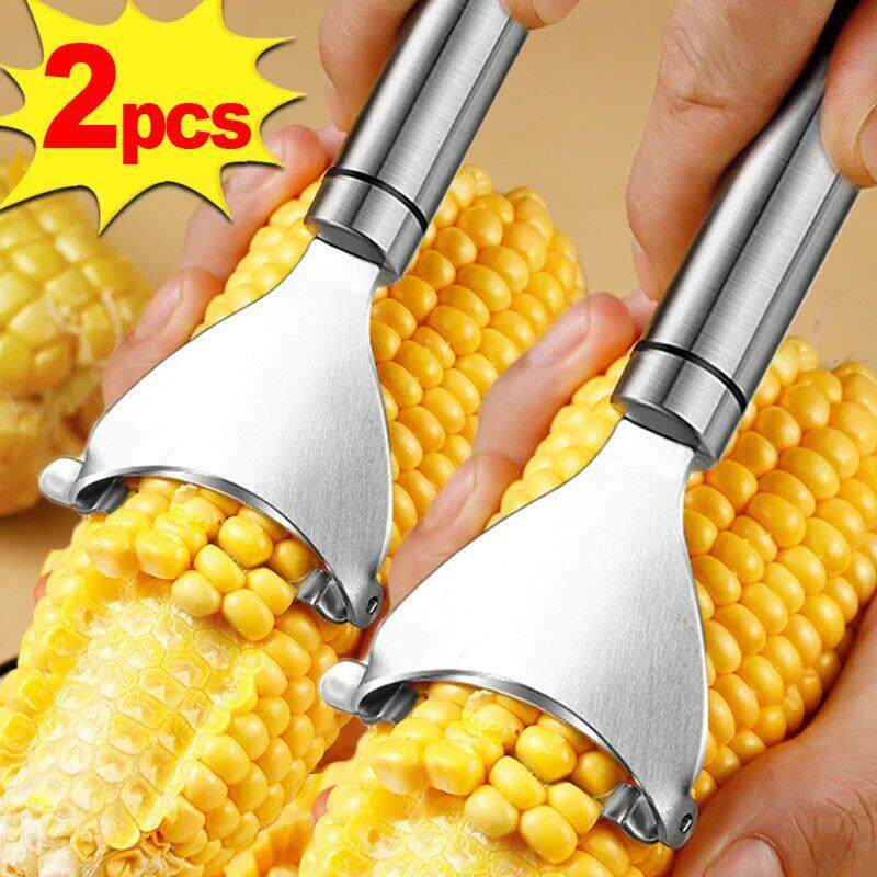 Stainless Steel Corn Peeler Serrated Corn Stripper Peelers C - 实物图