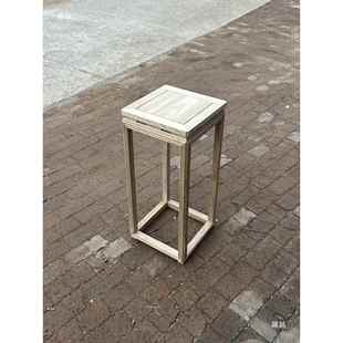 新白中式 老XFX榆木花架胚花盆托茬架置物架客厅实木花几白绿萝盆