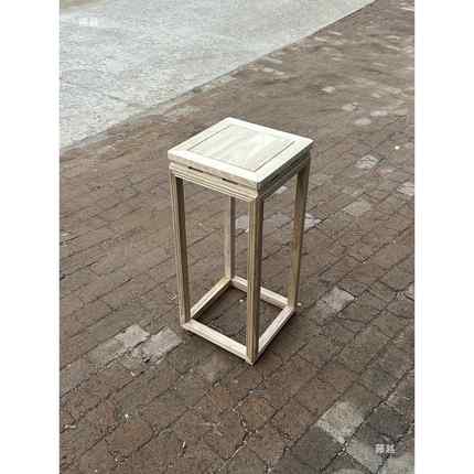 新白中式老XFX榆木花架胚花盆托茬架置物架客厅实木花几白绿萝盆