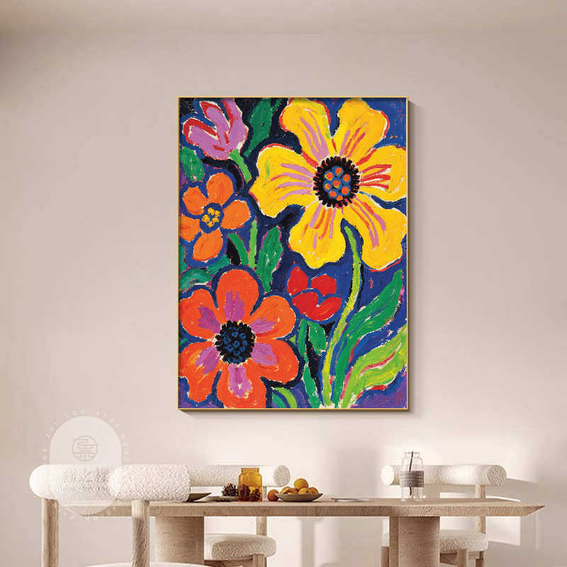多巴胺色彩花卉桌面摆画波普风客厅装饰画小众艺术花朵餐厅挂画,家居饰品,现代装饰画,淘宝优惠券,粉丝福利购,淘宝优惠卷