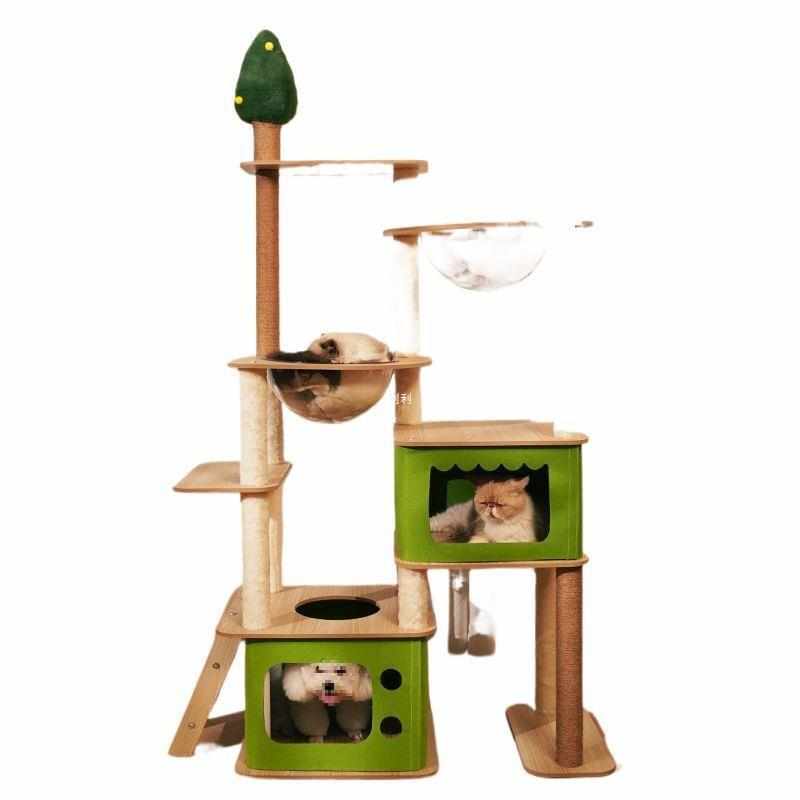 猫窝猫树一体猫爬架猫箱子猫抓柱多猫跳台大型太空舱猫咪用品大全