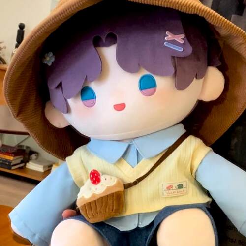 40cm棉花娃娃衣服海盐甜心学院风大渔夫帽背心马甲坐姿娃衣无属性