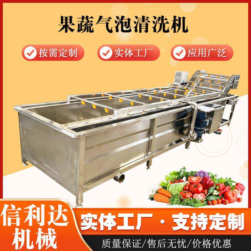 果蔬气泡洗机设连青续式四季豆清洗设备韭清DGY菜小葱净菜加工备