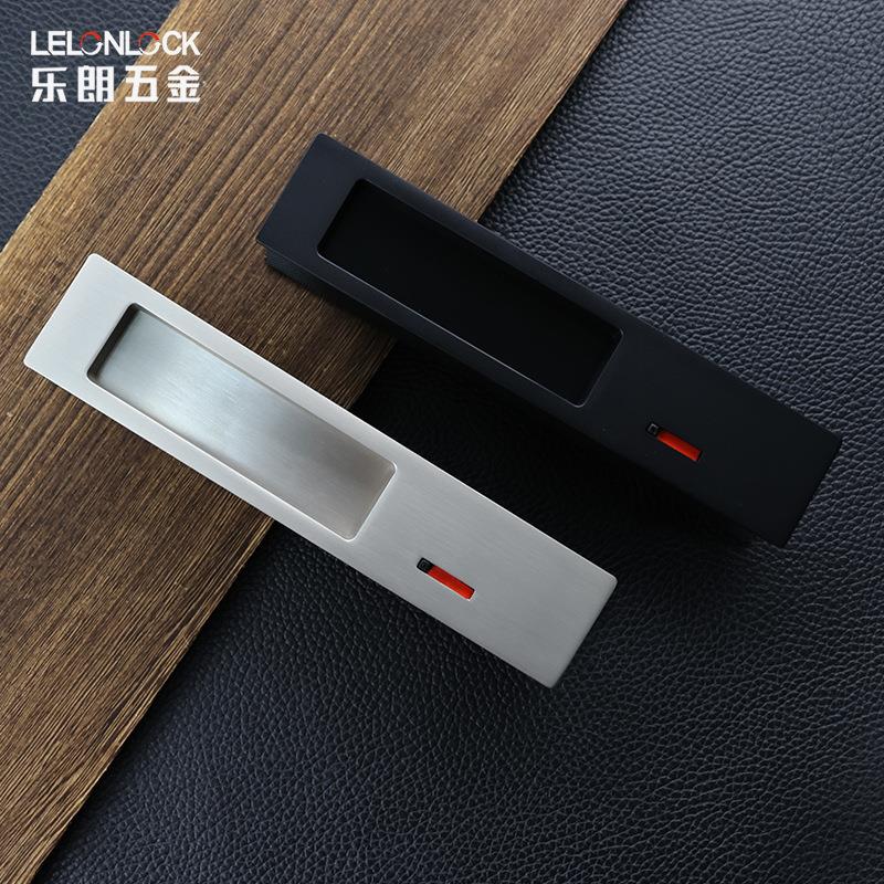 方形移门锁式锌合金推拉房门锁红绿指示厨卫生间滑RSL-170动门移