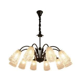 美式灯客厅餐厅卧室灯具村复古吊灯具风式铁艺玻璃法简约风大气乡