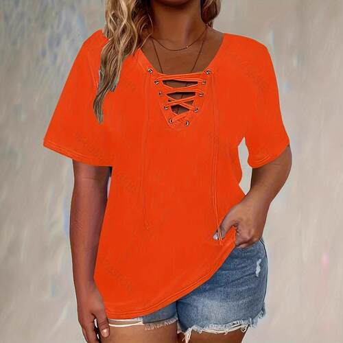 Women's Summer Casual Loose-Fitting Oversized V-Neck
