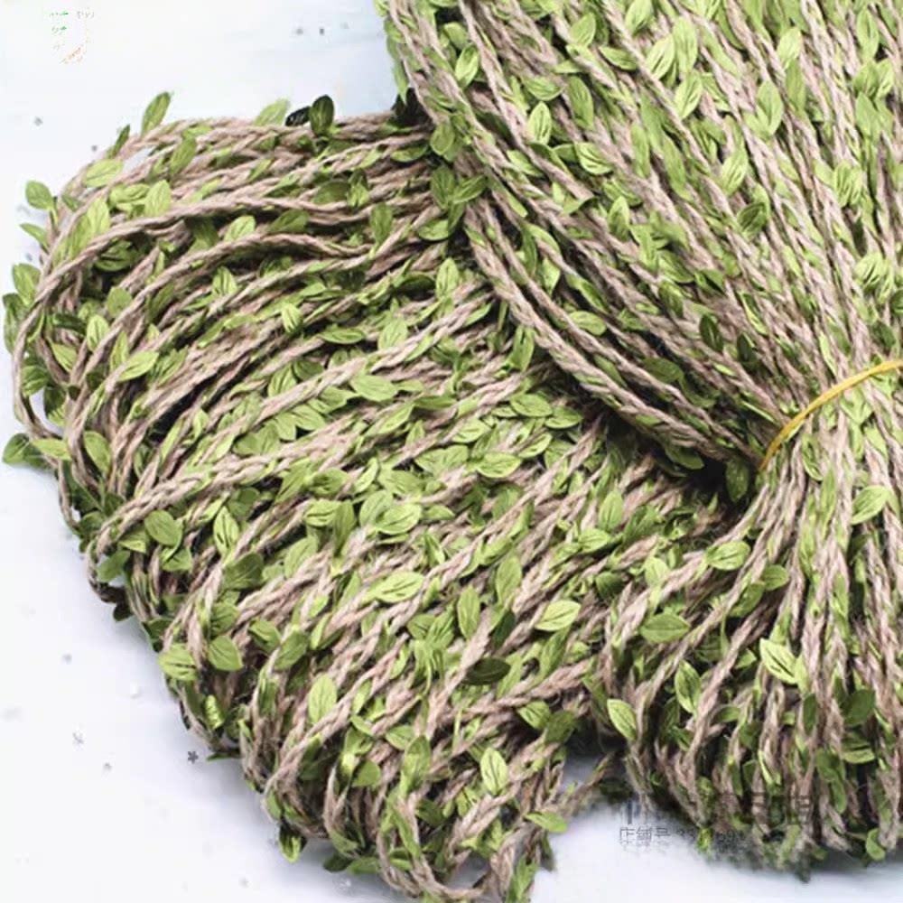 手工麻绳编织模拟树叶100米装饰细绳捆绑DIY工具花瓶照片墙吊索