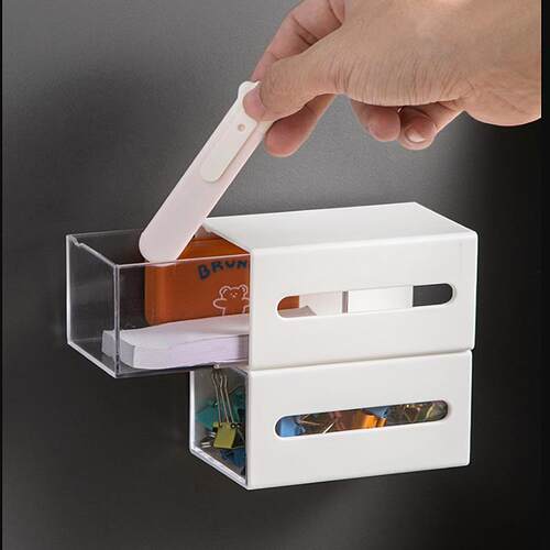 Invisible adhesive storage box for bathroom, waterproof tiss