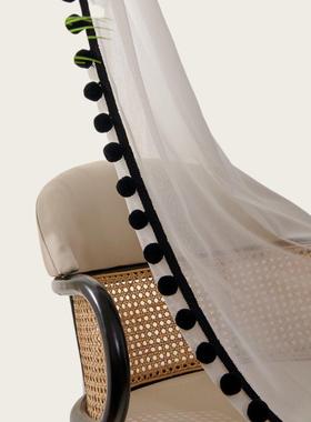 窗帘辅饰黑色绒球窗帘花边立边服装家居布艺装饰辅料配件手工diy