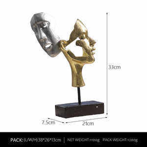 人脸桌面树脂面具摆件】家居【雕塑工艺品抽象欧式人物