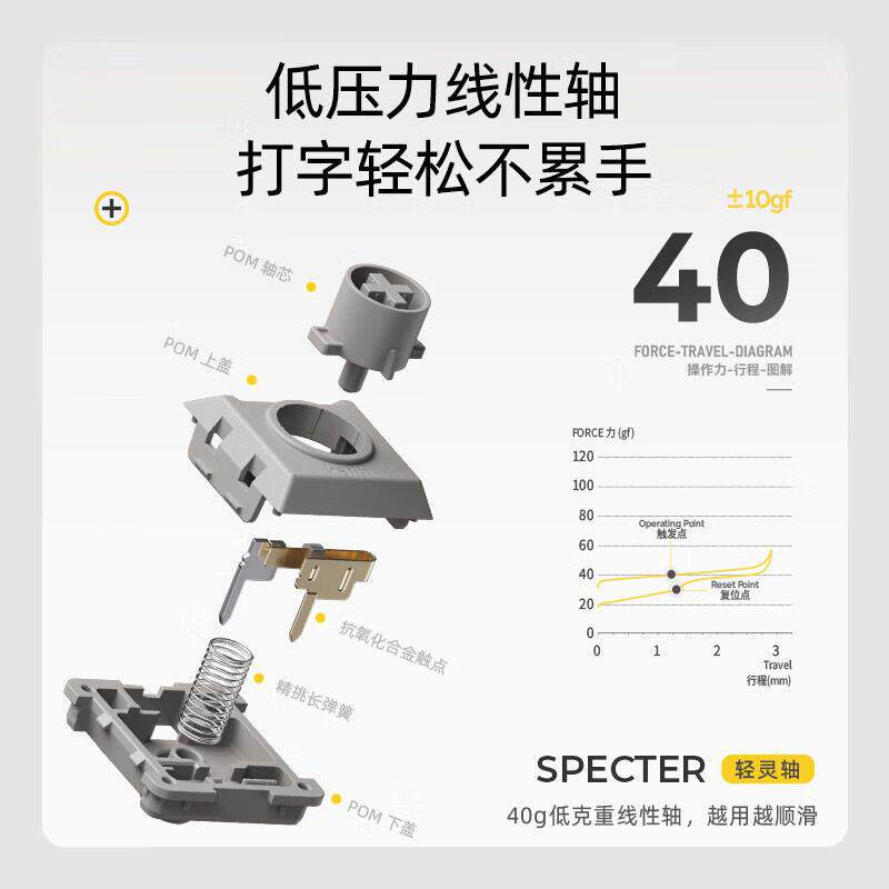 Flow lite矮轴超薄机械键盘三模链接全键热插拔客制化轻薄键盘