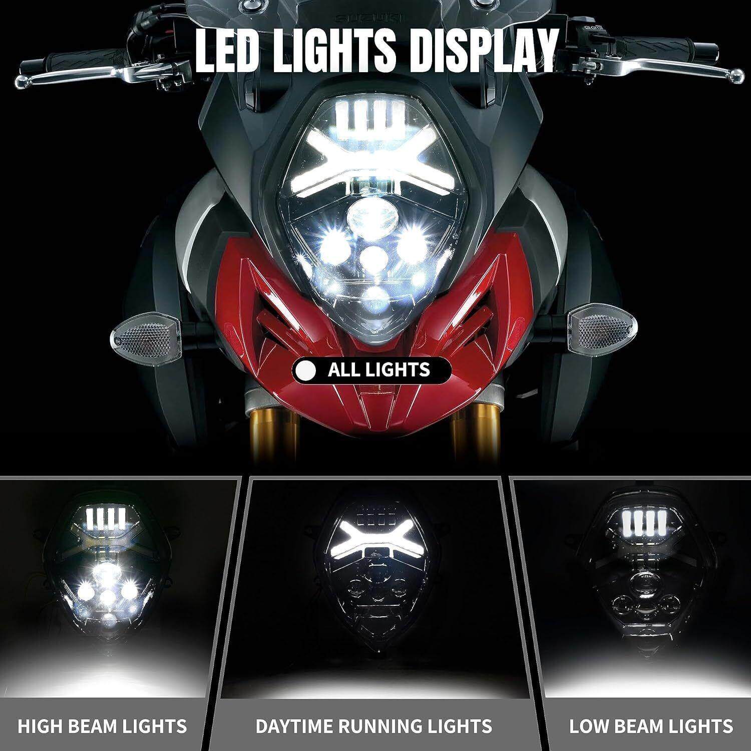 适用于铃木摩托车 改装LED前大灯总成V-strom 650 1000 2014-2022