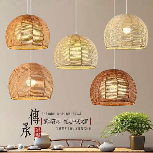 美式乡村麻绳田园吊灯创意个性餐厅火锅奶茶店复古工业风卡座吊灯