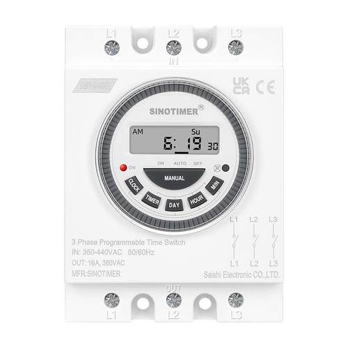TM619-380V 三相定时器时控开关7天周可编程水泵时间控制器