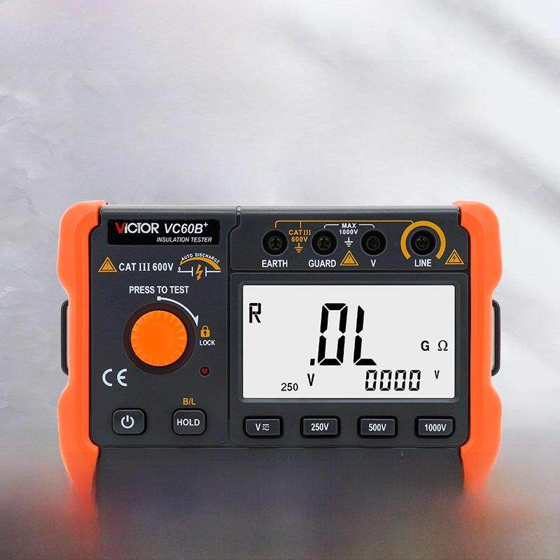 胜利绝缘电阻测试仪VC60B+数字兆欧表500v1000智能检测仪电工摇表