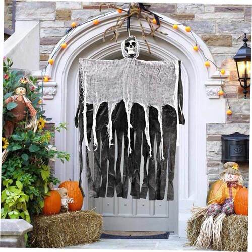 Halloween mesh skeleton decorative props hanging gauze万圣节