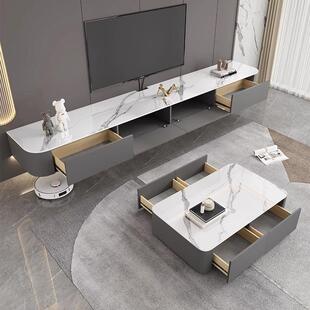 意式 小户型厅公寓悬浮 实木岩板悬空电视客柜792约现代简墙壁挂式