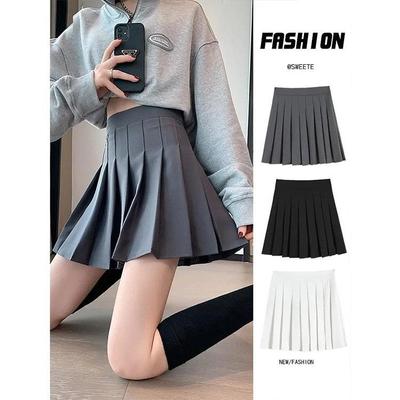 students A-line versatile slimming waist high pleated thin