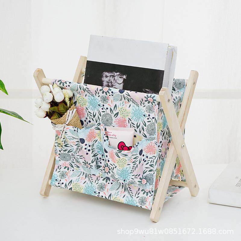 报刊版时尚杂志架杂志布艺收纳架筐整理桌面报纸书报架口袋楼书w