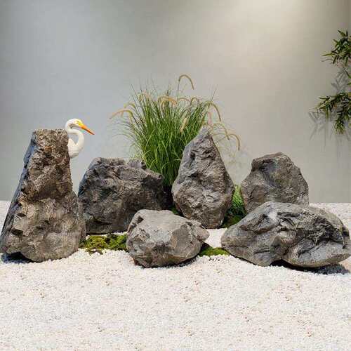 仿真假石头玻璃钢英德石造景假山石拍摄道具摆件空心石头橱窗装饰