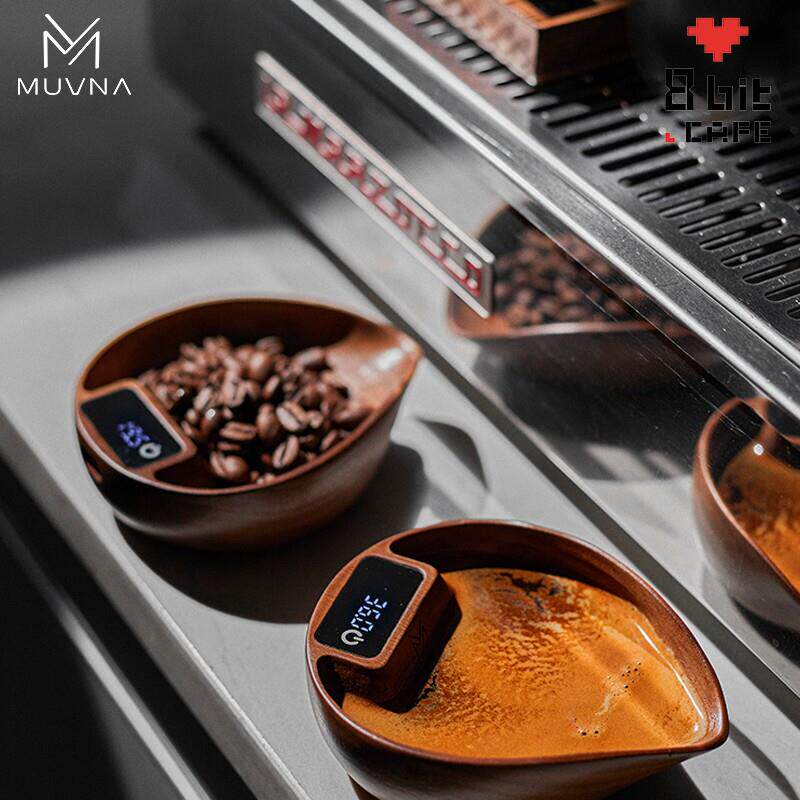 MUVNA慕威纳 胡桃木手冲电子称豆盘意式咖啡称重展示盘咖啡电子秤