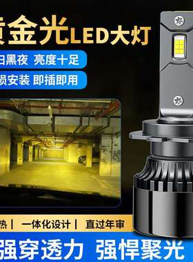 汽车led大灯12v通用大功率led前照灯黄金光3000k大功率H79005车灯