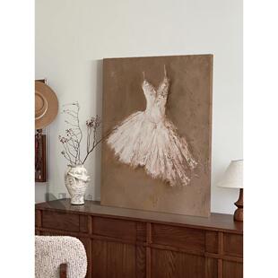 门廊装饰画2025新Wabi-Sabi古董风格高端艺术芭蕾客厅挂画覆古质