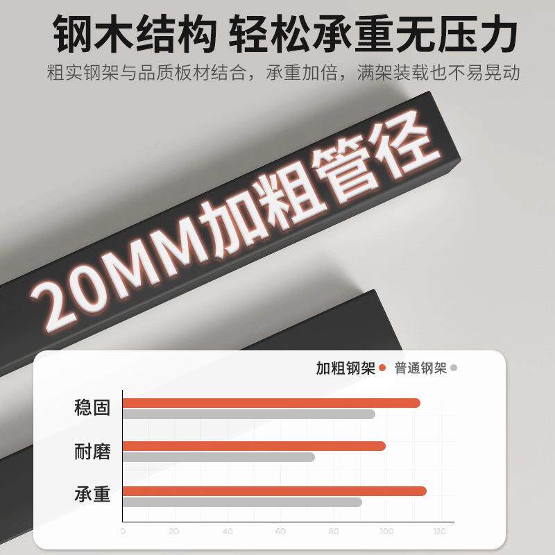 书架落地置物架客厅书柜储物柜一体简易多层钢木货架展示柜子带门