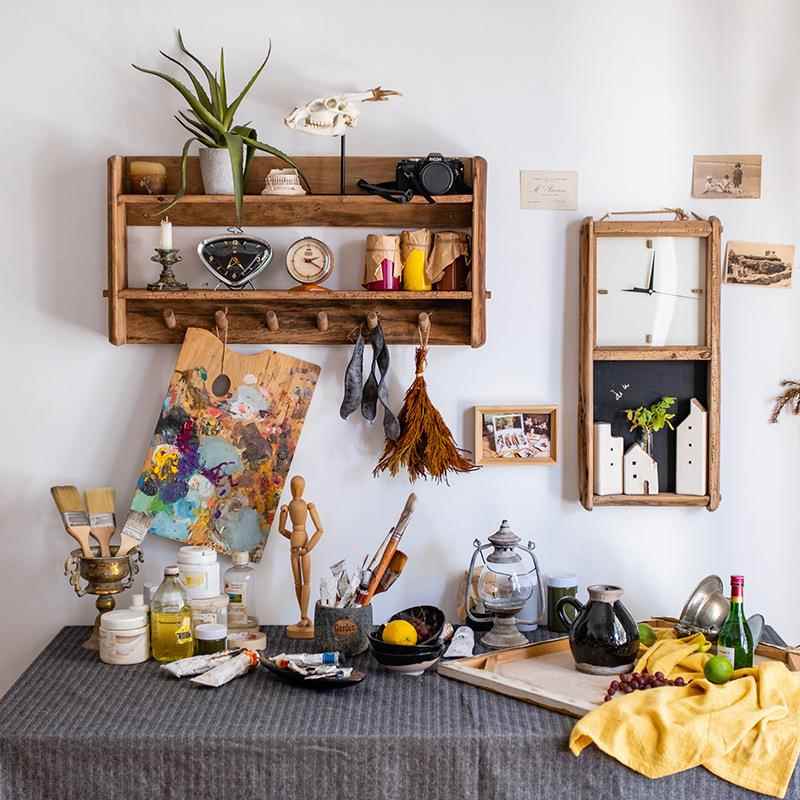 实木壁XUI柜置物厅架吊柜储物客厨房墙面多能功挂复古架展示柜&Z