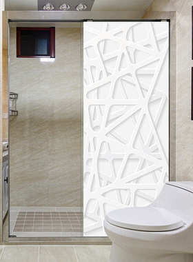 尚易创意仿3D门贴个性白色几何门贴抽象多边形木门翻新墙贴F241