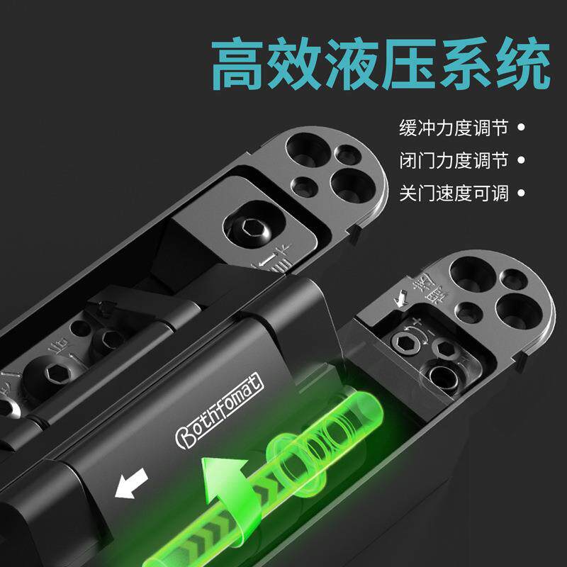隐形三维可调节液压合页90度定位缓冲静音铝木门折叠门隐形门合页