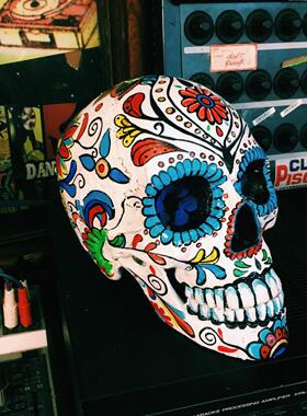 装饰个性骷髅头摆件覆古1：1头骨生日礼物创意新年圣诞礼物酒吧摆