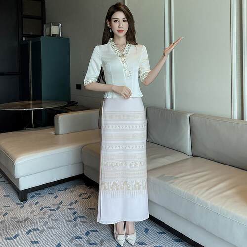 美容院工作服女2025新款夏季高级美容院工作服泰式足疗技师工作服