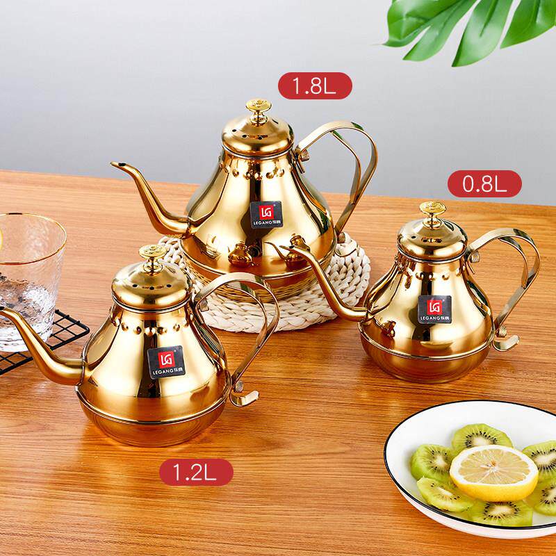 加厚不锈钢茶壶花茶壶带过滤网长嘴泡茶壶饭厅饭店酒店商用茶水壶