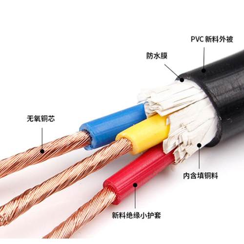 国标rvv电线2 3 4芯1.5 2 4 6平方 铜芯软监控电源线控制线护套线