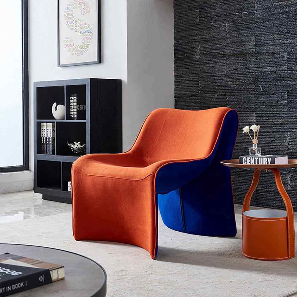 懒人沙发单人客厅卧室阳台小户型接待休闲科技绒设计师沙发椅舒适