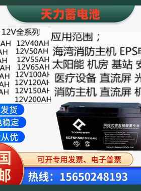 天力蓄电池6GFM-12V7A12A17A24A35A38A40A65AH100AH应急直流屏UPS