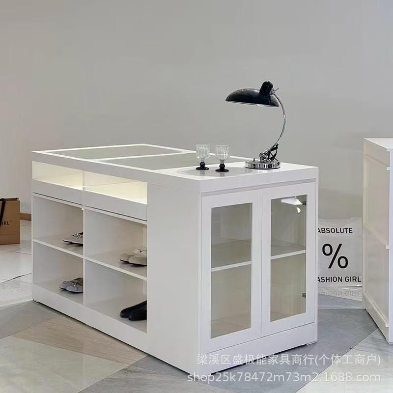 SJN服装店中岛收银台玻璃展示台吧台女装柜台饰品摆件陈列柜陈列