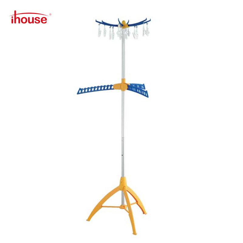 ihouse落地衣架晾晒创意便可折叠挂衣架携式简易立式衣架现货
