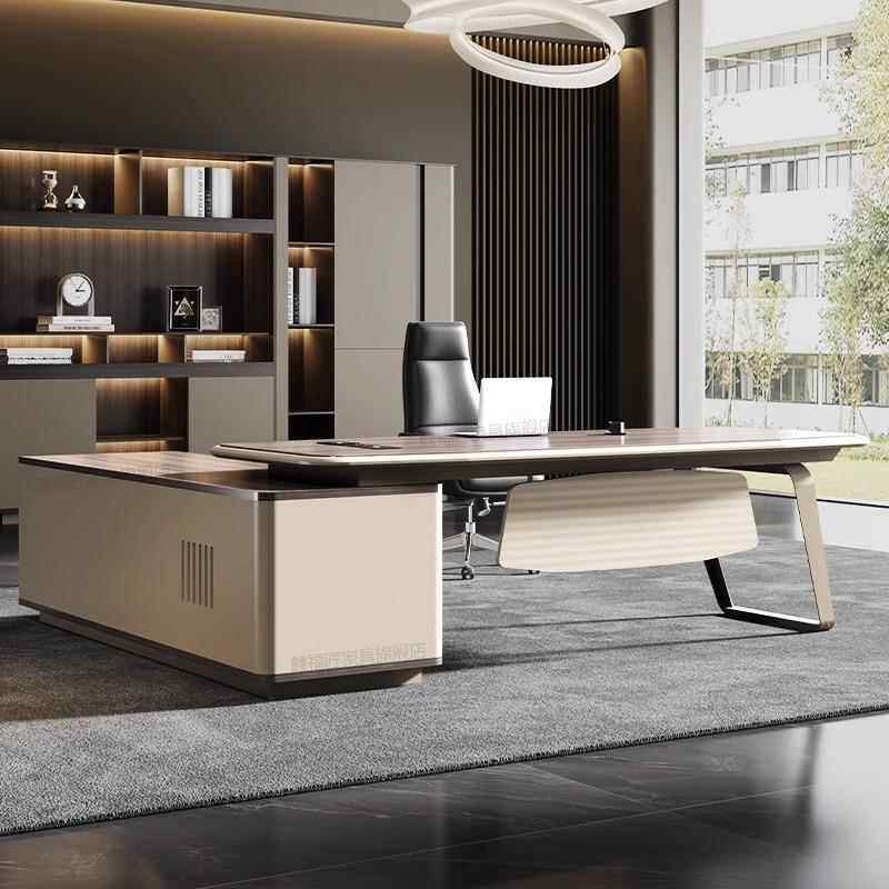 广州轻奢老板桌办公桌办公家具简约时尚经理主管办公室桌椅组合