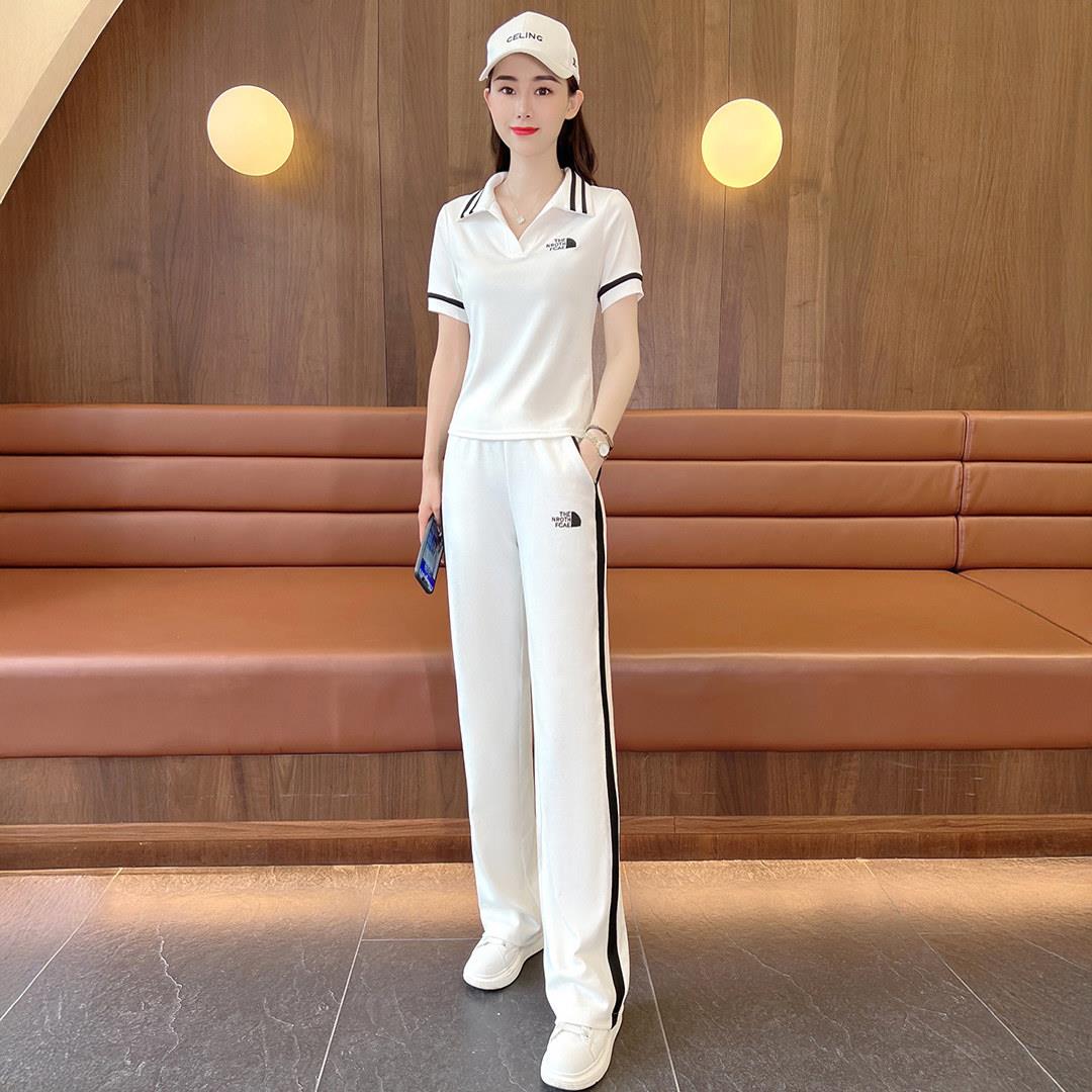 潮流时尚夏季短袖薄款休闲运动套装女2025新款洋派修身减龄两件套